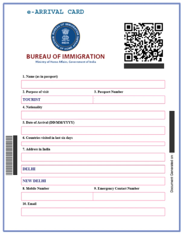 インドのe-Arrival Card(電子入国カード)